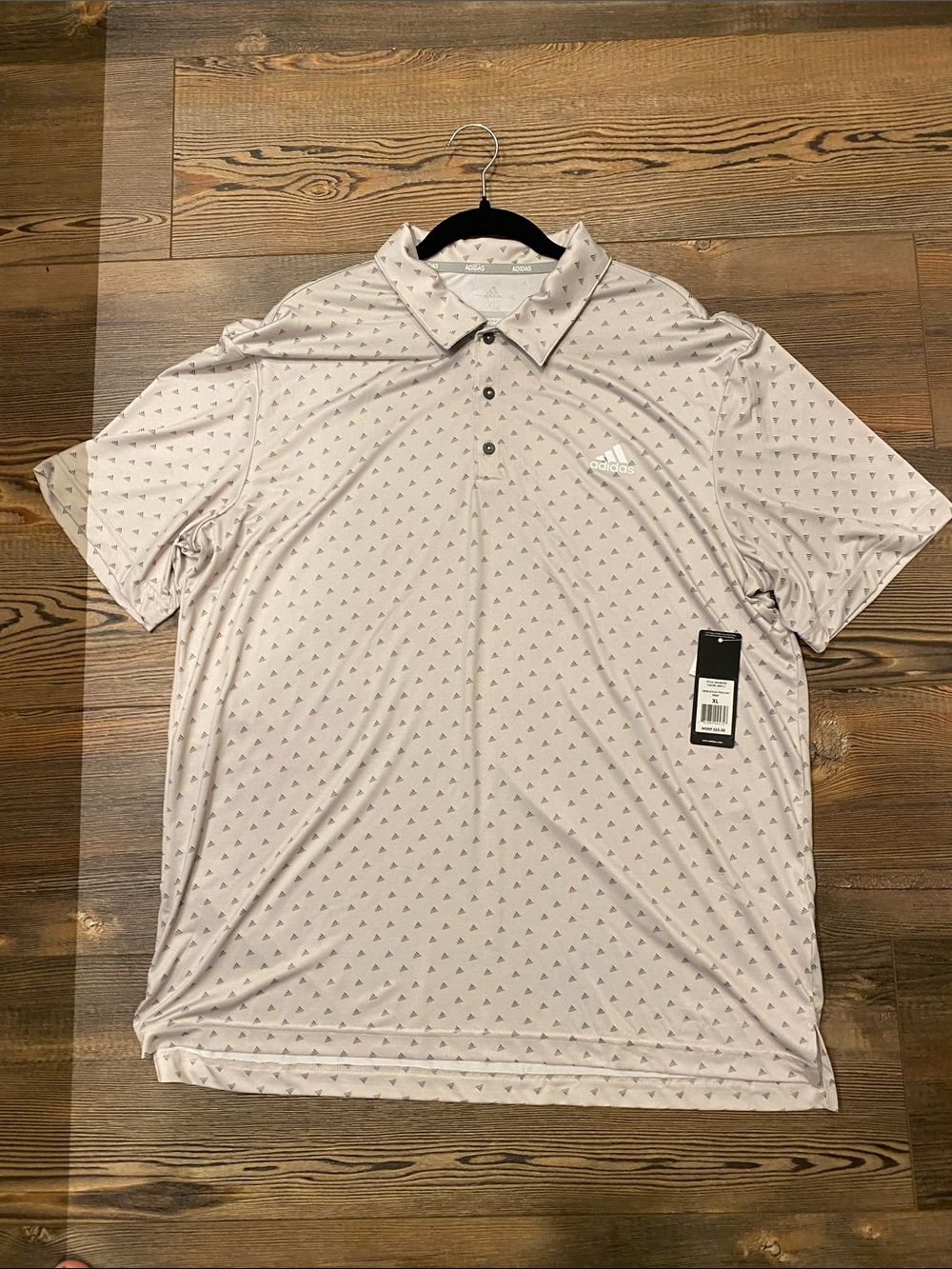 adidas Men’s Light Gray Polo with Mini Print